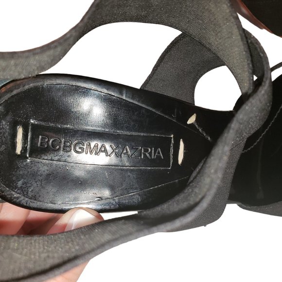 ST5 BCBG Maxazria Black Strappy heels Size 7B - Picture 3 of 9